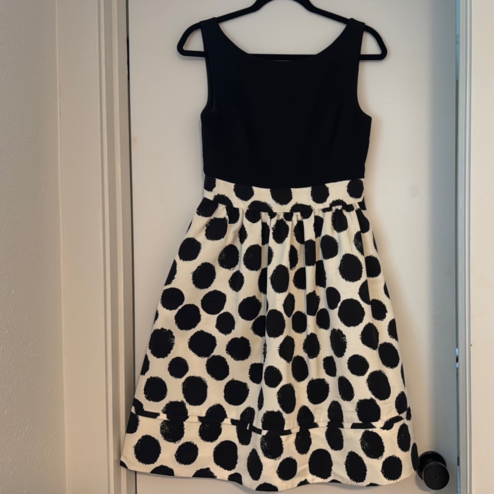 Eliza J Black and White Polka Dot Dress